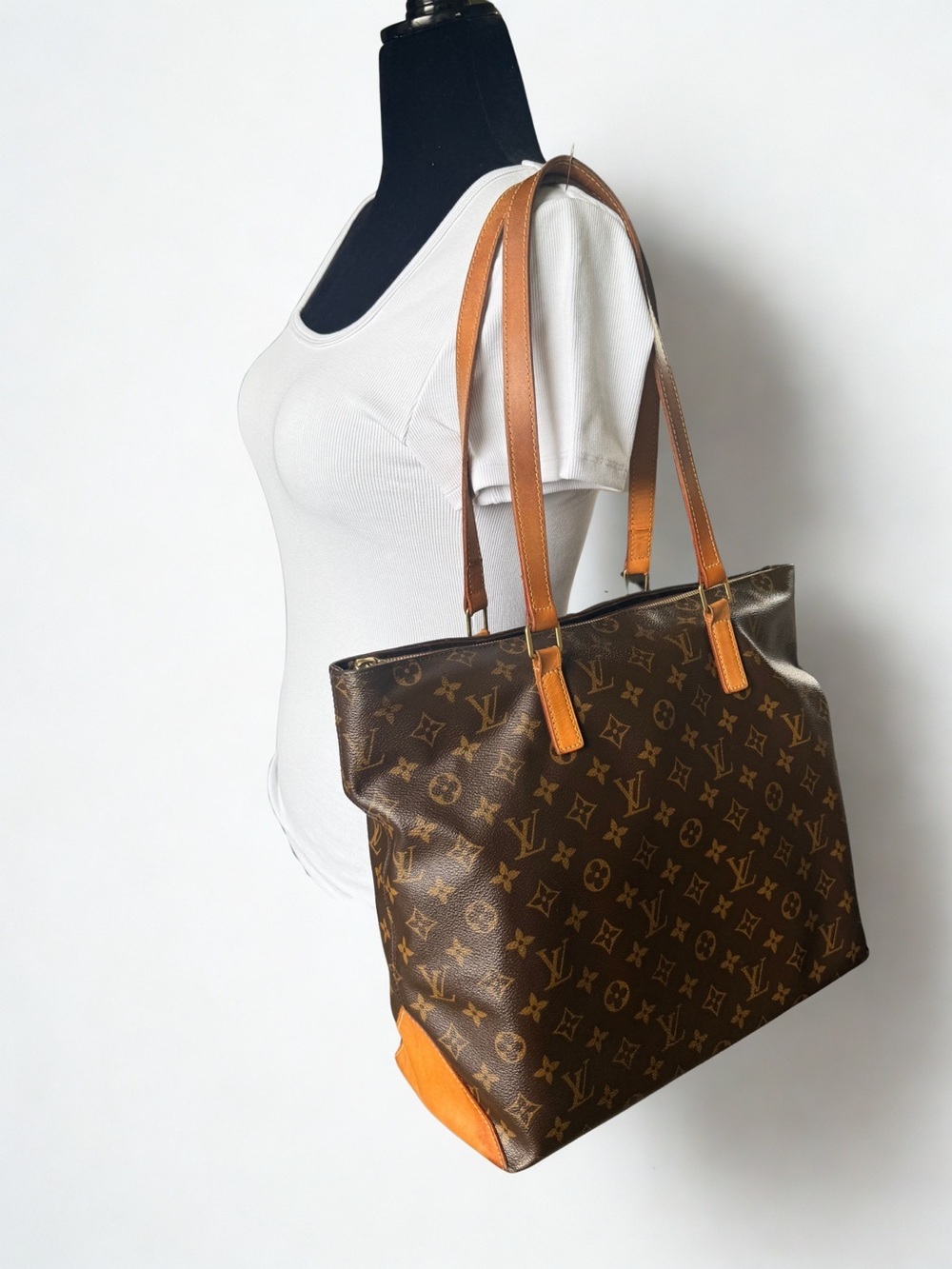 Louis Vuitton Monogram Cabas Mezzo Tote + Custom Felt Organizer | Vintage